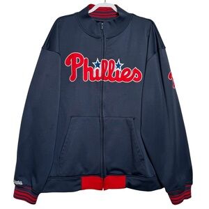 Stitches MLB Philadelphia Phillies Track Jacket Full Zip Gray Red XX Large